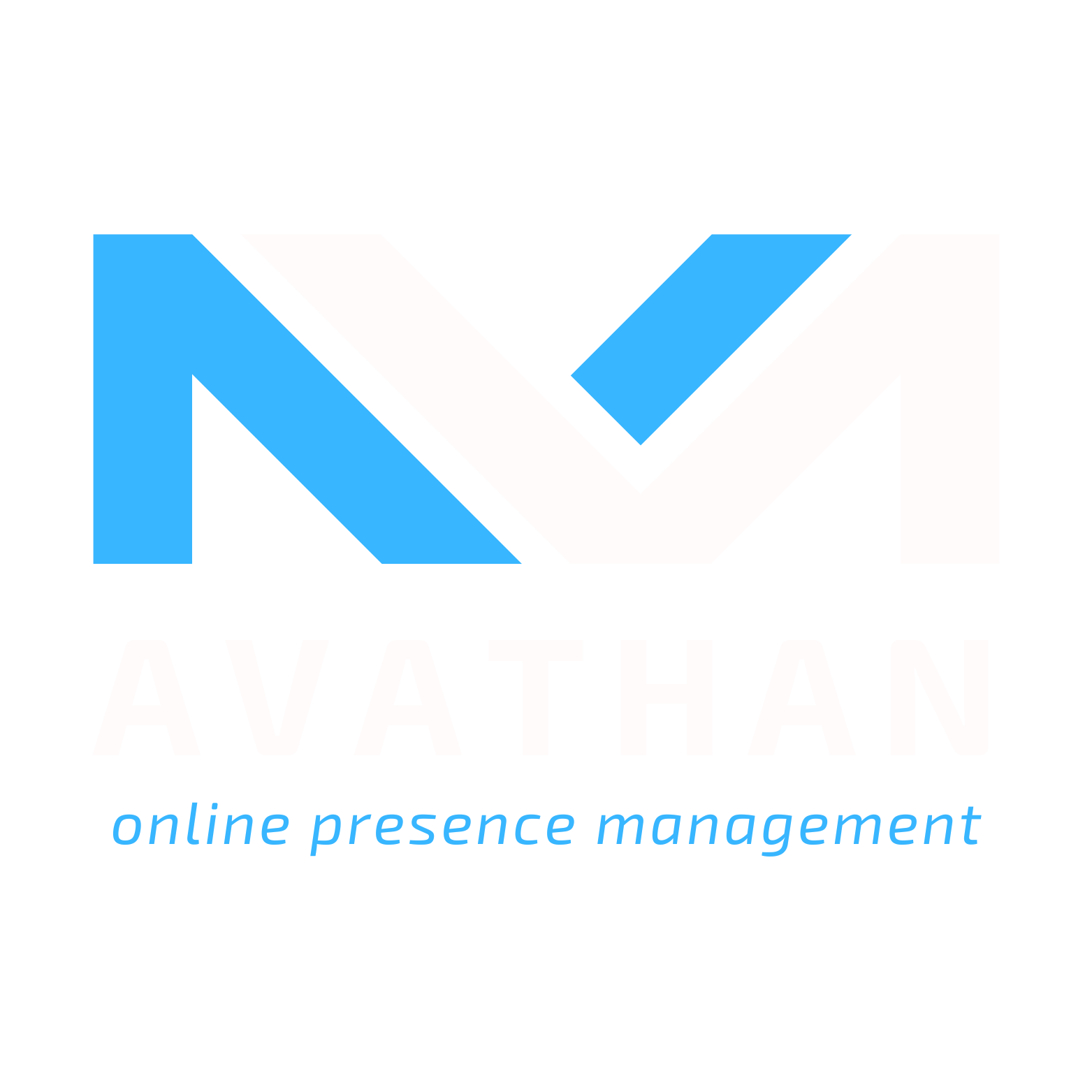Logo with stylized blue and white VA above the word AVATHAN in bold white text; below is the tagline online presence management in blue, highlighting expertise for commercial air con repairs and air conditioner repairing service.